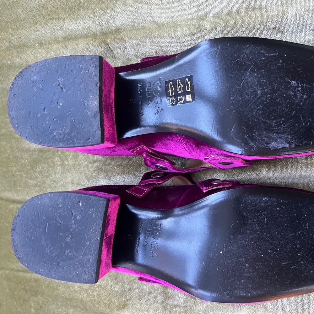 Toga Pulla Velvet Embellished Loafers, Size 41, Purple - Picture 14 of 15